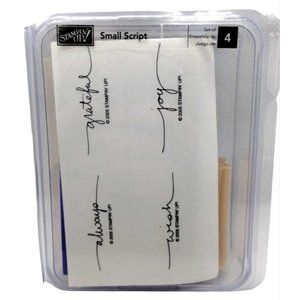 Stampin Up Small Script 4 Piece Rubber Stamp Kit Unmounted 2005 Sayings Phrases